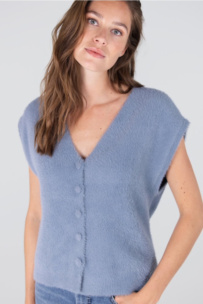 CHELSIE W25 GILET P 204 000761 BLUE GREY